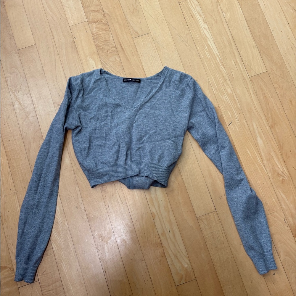 Brandy Melville Gray Cropped Sweater